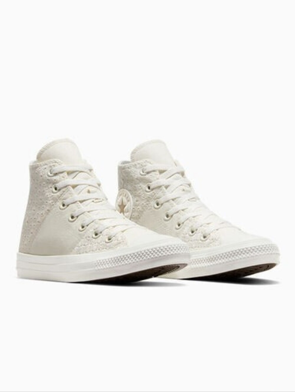 Cream Converse All Star Chuck Taylor High Tops 8.5 - Picture 3 of 16